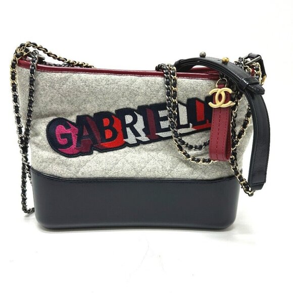 CHANEL CCCC Mark Gabrielle Deux Chain Shoulder Bag Calfskin / wool gray - Picture 1 of 13